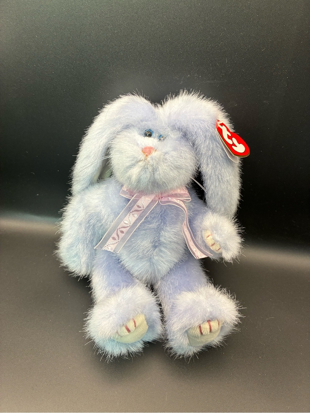 Ty light purple and pink Plush Bunny with Pink Ribbon - Small